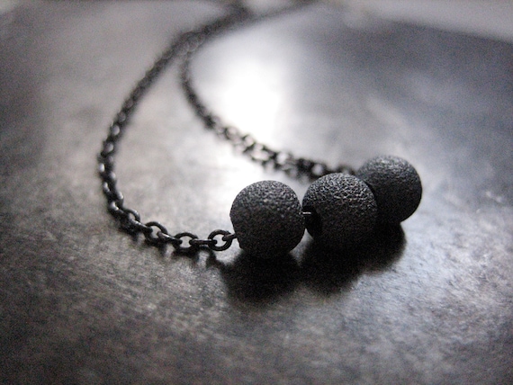 three. modern mommy necklace. oxidized sterling silver.