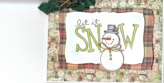 STAMPIN UP LET IT SNOW 3 D HANDMADE CHRITMAS CARD
