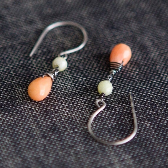 peachy earrings - SALE ITEM