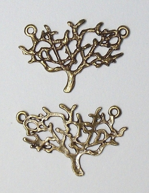 2 Pcs Antique Bronze Tree Connectors