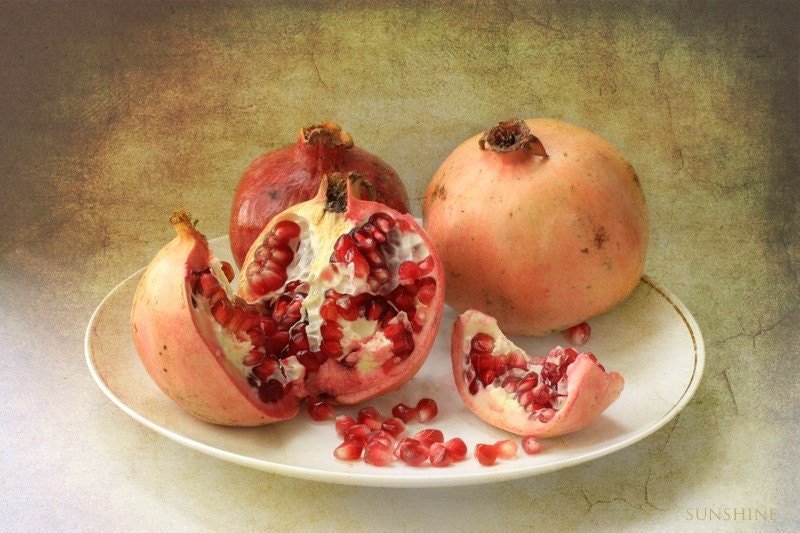 Pomegranates 8x12 Fine art photography print (20cmx30 cm) original fruit photograph home kitchen decor archival paper