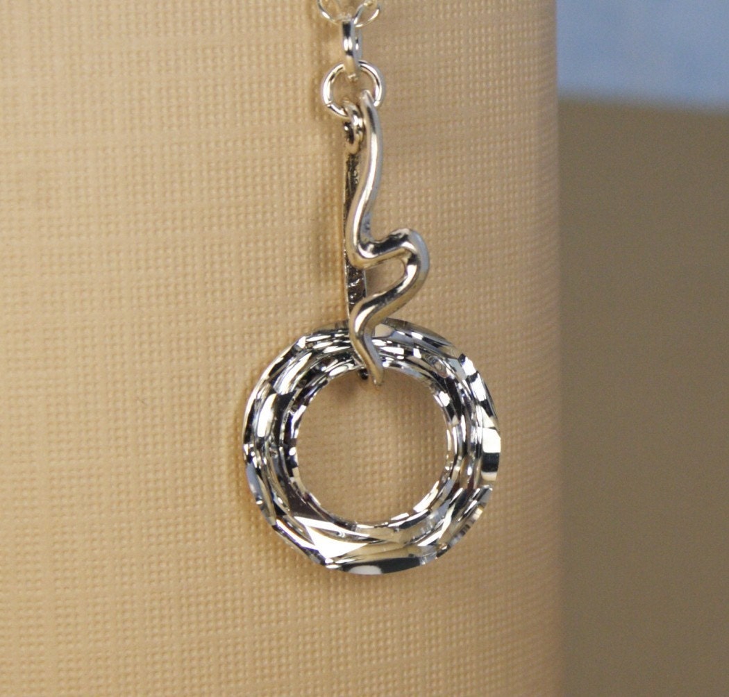Free Shipping - Crystal Circle of Love Eternity Silver Necklace