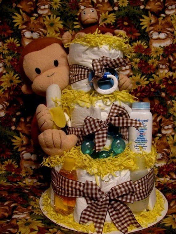 Curious George Baby Diaper Cake