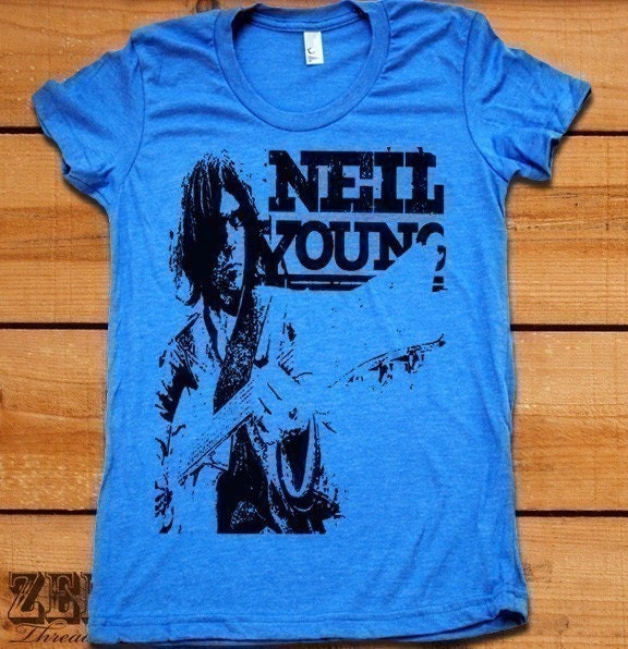 Women's NEIL YOUNG t shirt american apparel  S M L XL (14 Colors Available)