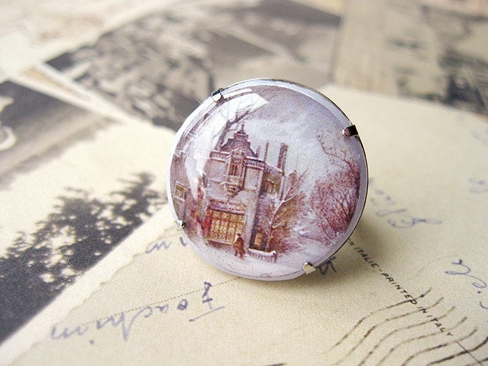 FREE SHIPPING Winter House Clay Ring