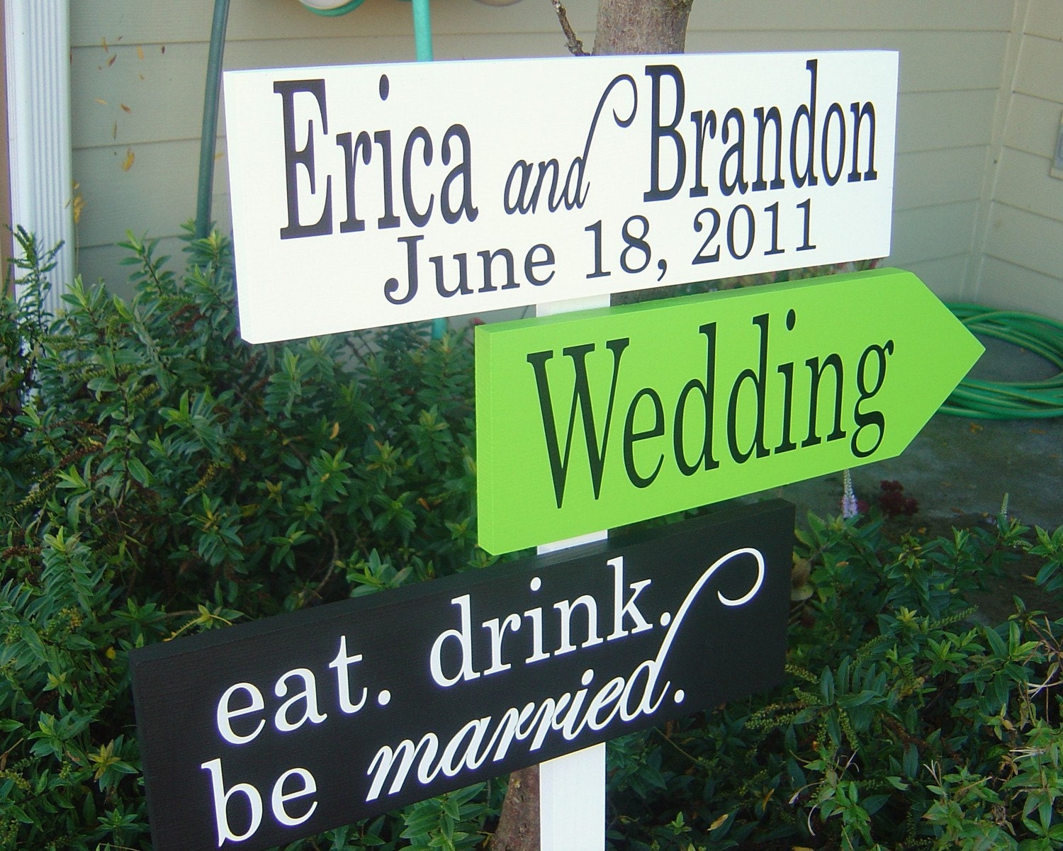 Wedding Directional Arrow Sign. Custom Wedding, Ceremony and Reception sign and arrow, 6 in. X 18 in. for personalized rectangle sign and 6 in. X 17 in for the arrow. We have over 300 wedding signs in our shop.