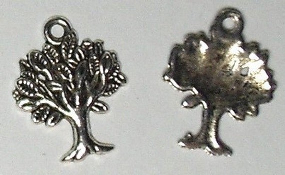 3 Pcs Antique Silver Tree Charm Pendants