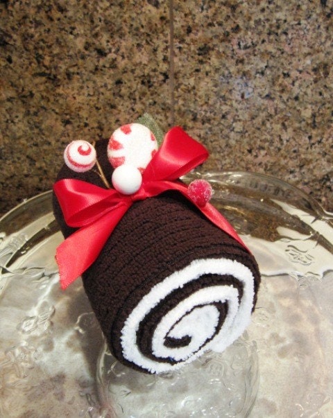 Dish Towel Swiss Chocolate Roll perfect hostess gift ,Christmas gift, centerpiece
