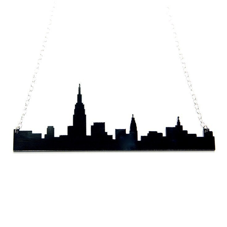 new york city NYC skyline acrylic necklace