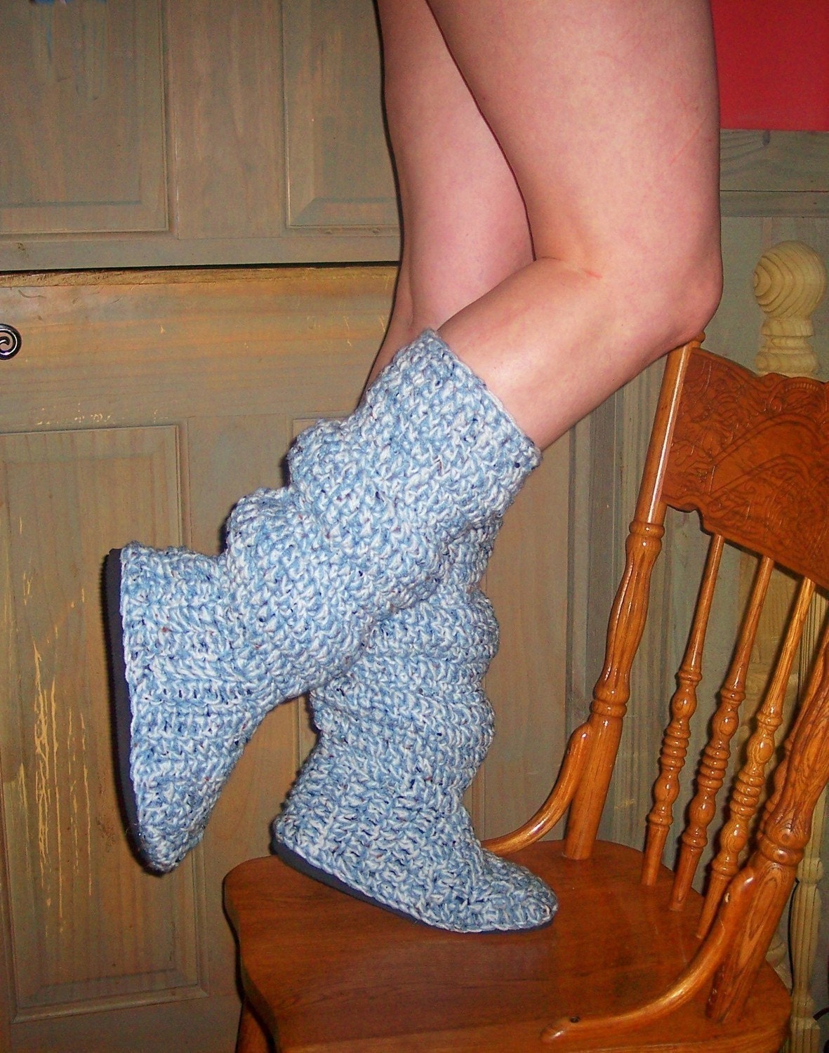 PATTERN Crochet pattern AMAZING SLOUCH BOOTS STYLE NUMBER ONE Youve all seen them - now make them yourself SEXY BOOTS FOR OUTDOOR OR INDOOR WEAR These fit like a glove and for any size foot FROM CHILD TO ADULT
