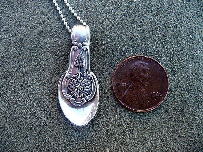 Kansas State Flower Sterling Spoon Necklace. From Dizzyjdesigns