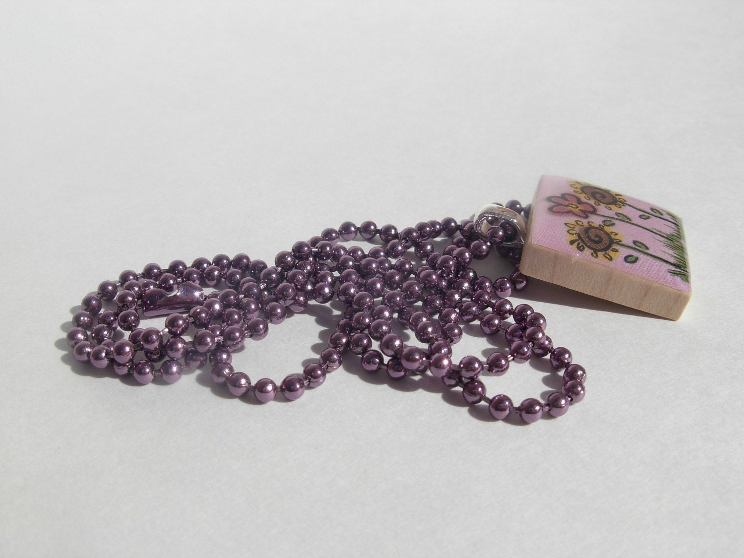 24 Inch PURPLE Ball Chain Necklace