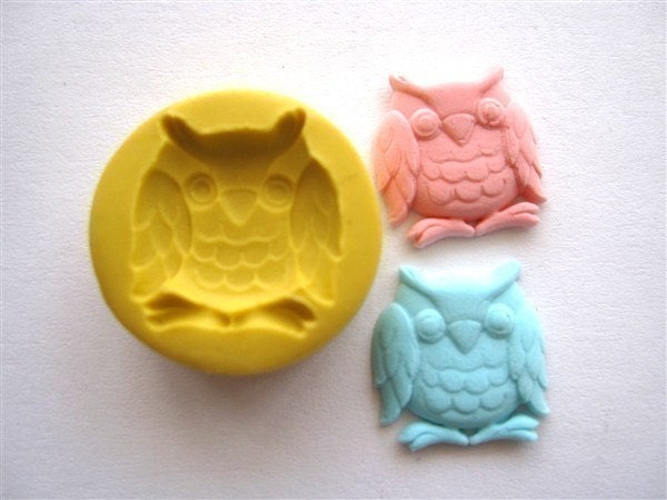 Kawaii Owl Flexible Mold/Mould (16mm) For Miniature Food, Sweet, Dessert, Craft, and Jewelery (Wax, Soap, Candy, Food, Ice, Resin, Paper, Scupley III, Fimo and Premo Clay)(M106)