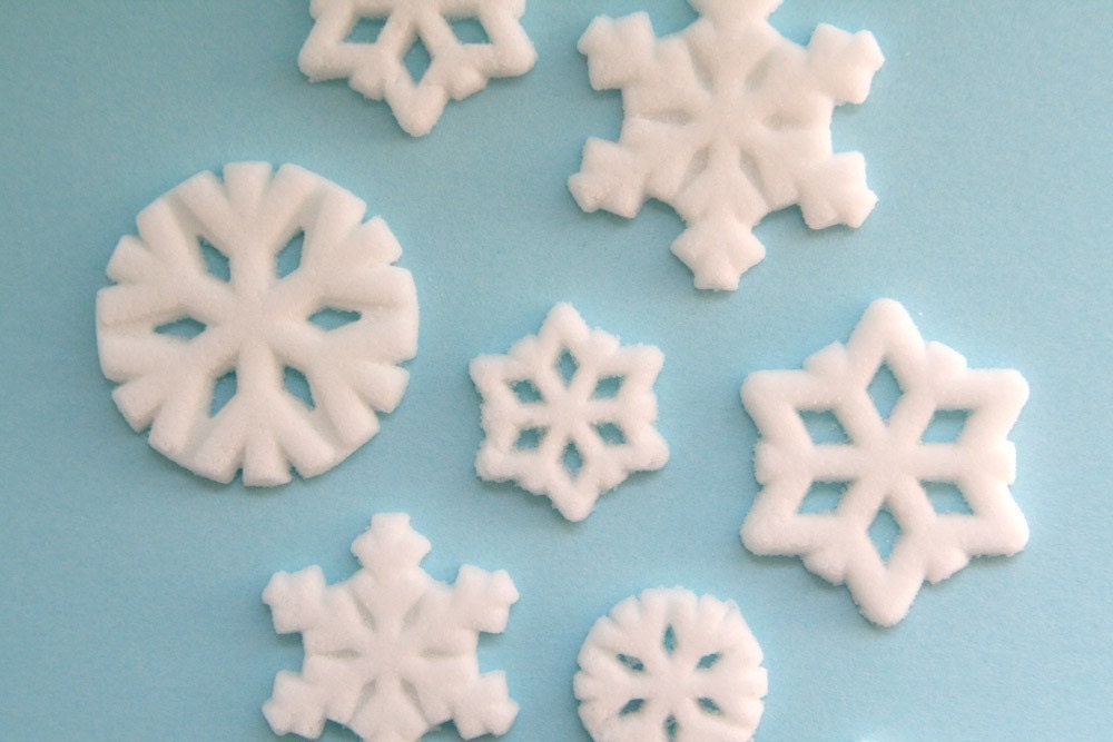 snowflake Edible Sugar Decorations to Decorate Cupcakes and Cakes (12)