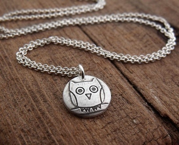 Tiny owl  necklace in silver