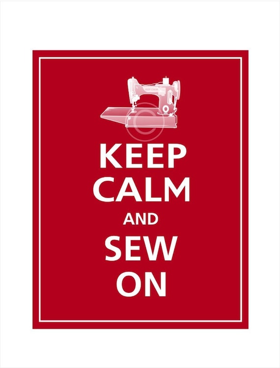 Personalized Keep Calm and SEW ON Print 8x10 (Cranberry featured)