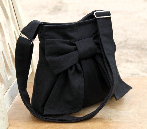 Black Mini Bag w/ Exterior Pocket and Adjustable Strap