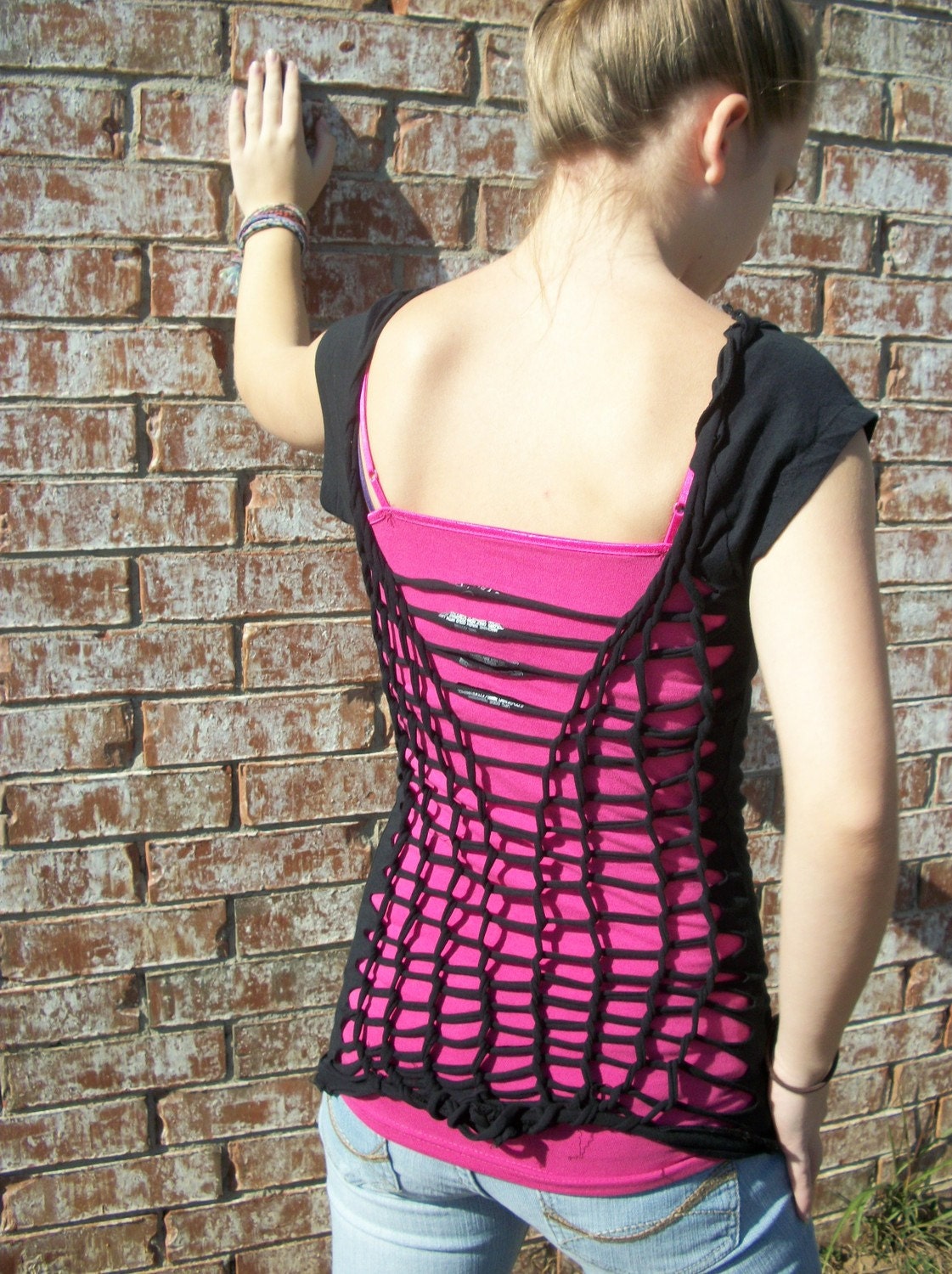 Netted back t-shirt