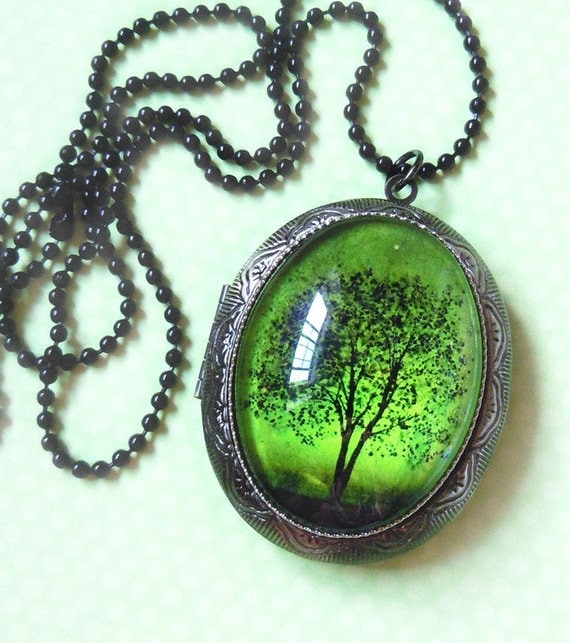 Emerald Bewitched -- Wearable Art Locket