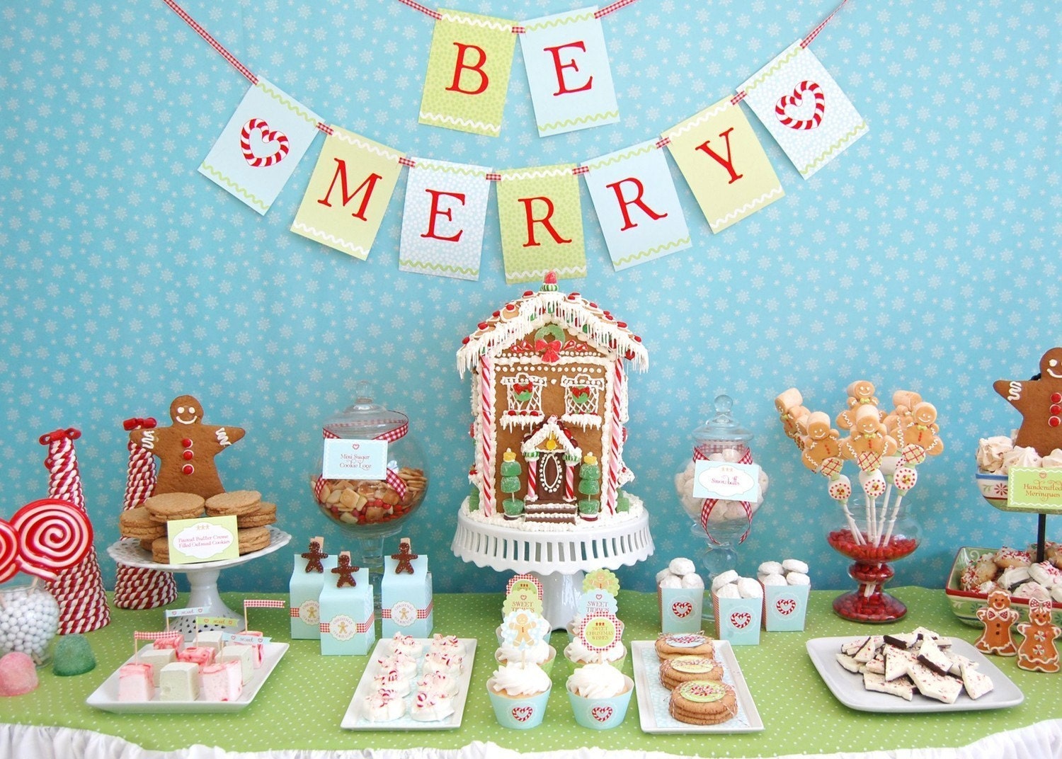 Gingerbread Christmas Cookie Printable Party Collection - DIY, SALE