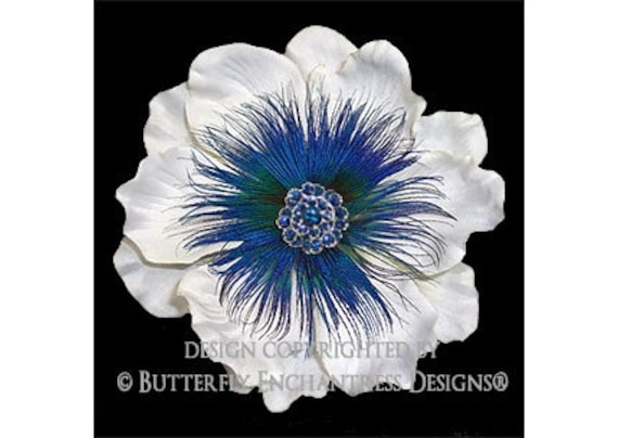 Romantic Blue Shimmer Anemone Flower Hair Clip