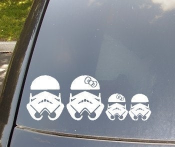 Stormtrooper Family Car Sticker Now with Stormtrooper Cat and Dog