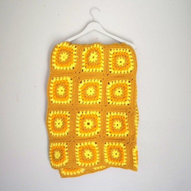 vintage crochet throw blanket
