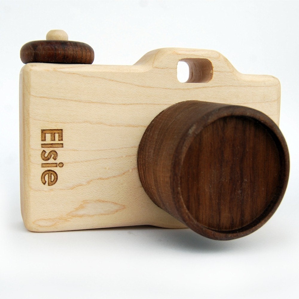 Personalized Camera - natural wooden imagination toy with name