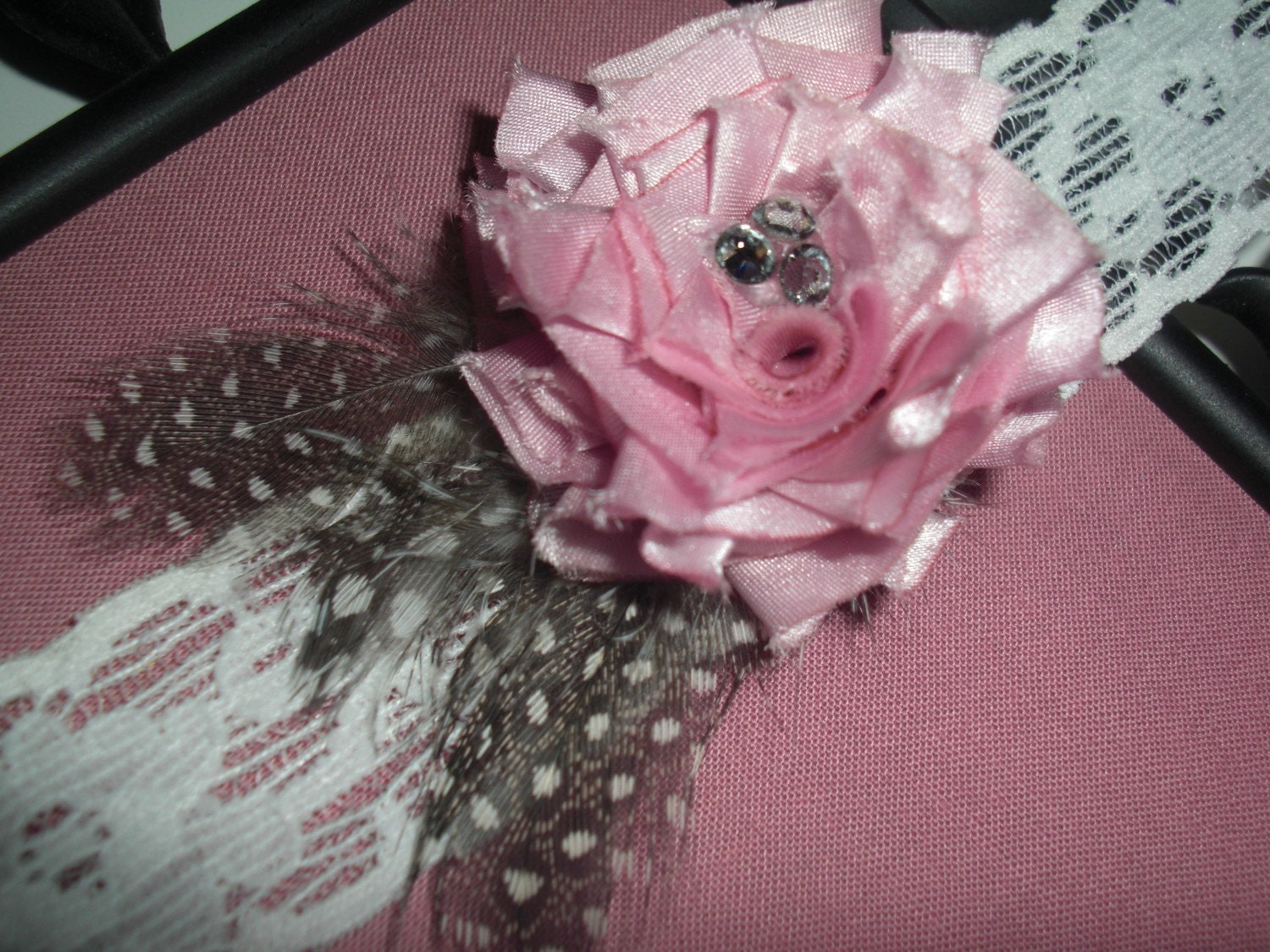 New- Beautiful Couture Hand Painted Silk Floret Headband