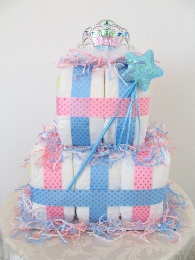 New Mom Fairy Princess 2 Tier Diaper Cake