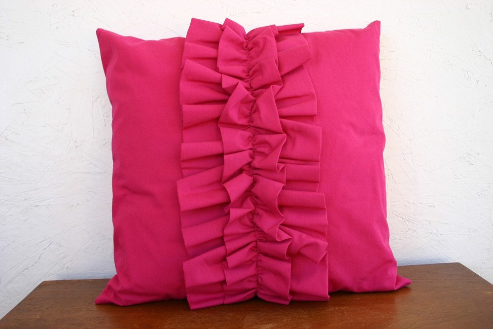 Pink Double Ruffle Pillow