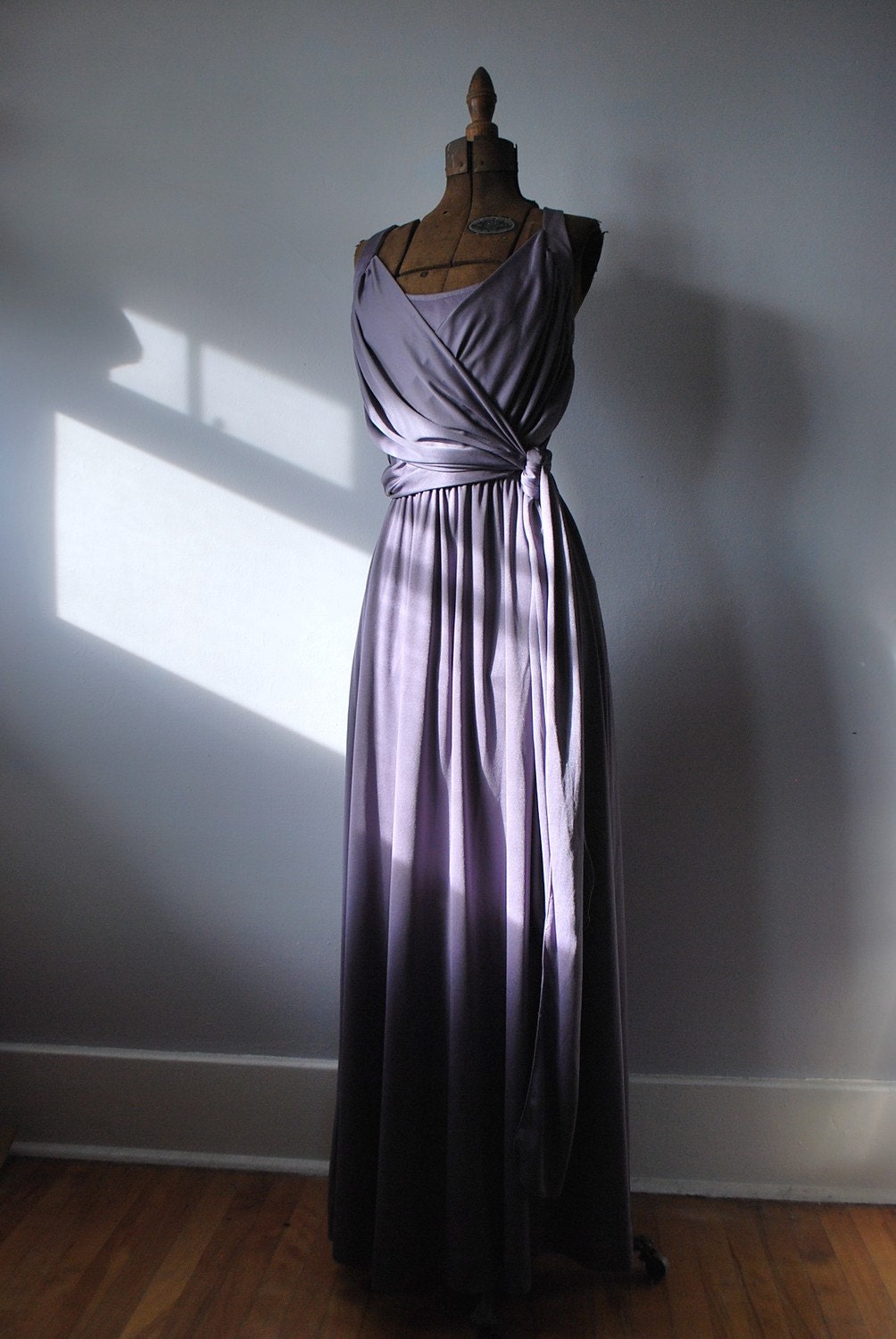 Vintage Lavender Grecian Goddess Gown M L