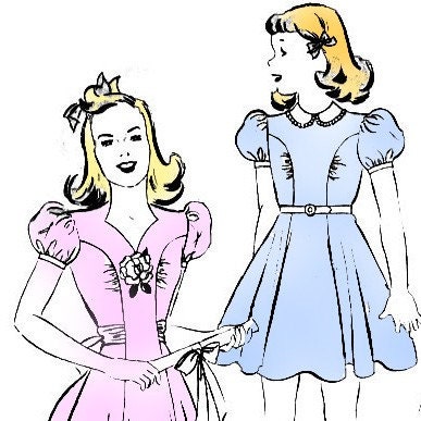 formal dress patterns for girls. Vintage 40s Girls Evening or Formal Dress Pattern- Size 10- Breast 28-
