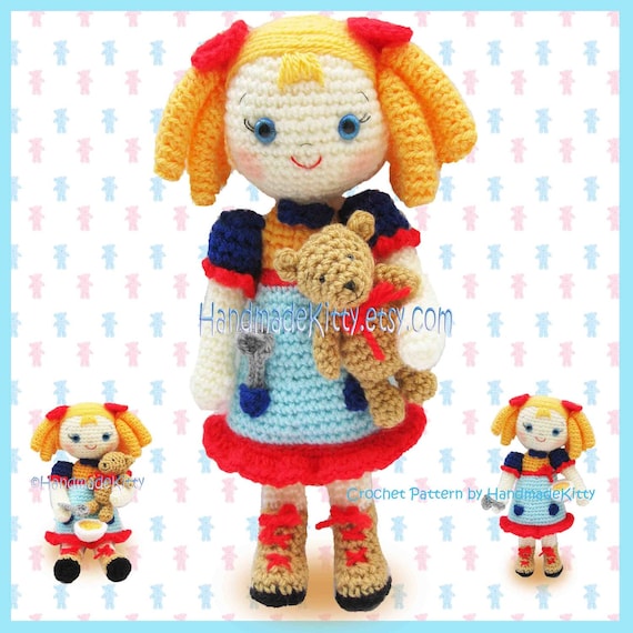 Goldilocks and the Three Little Bears Amigurumi PDF Crochet Pattern by HandmadeKitty