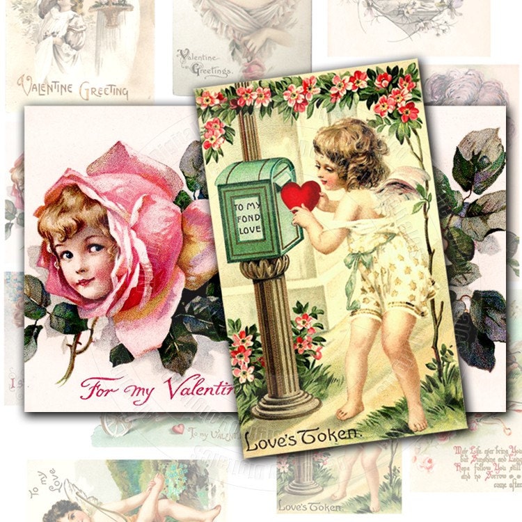 Printable Designs For Scrapbooking. Printable vintage Valentine#39;s