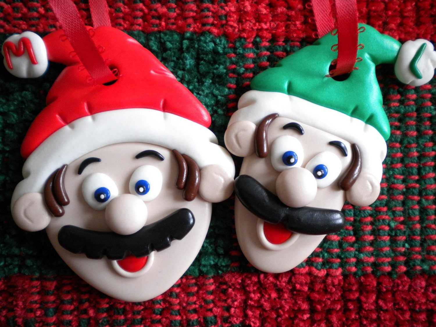 Mario and Luigi Christmas Tree Ornaments