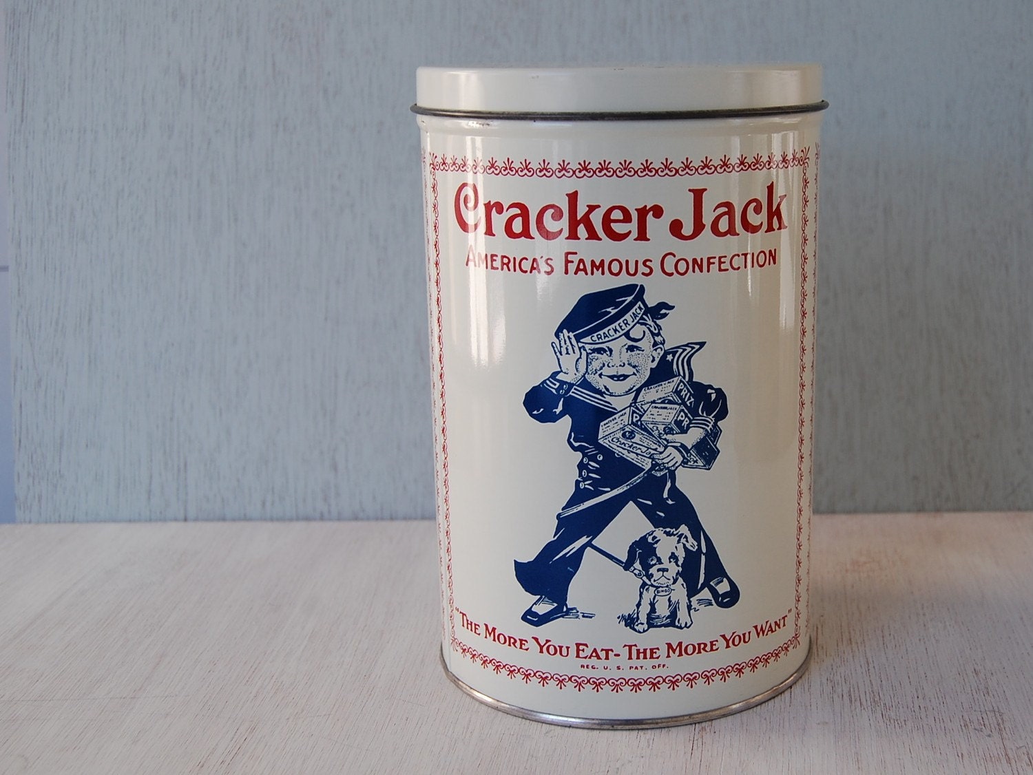 Vintage Cracker Jack Tin Canister 1980