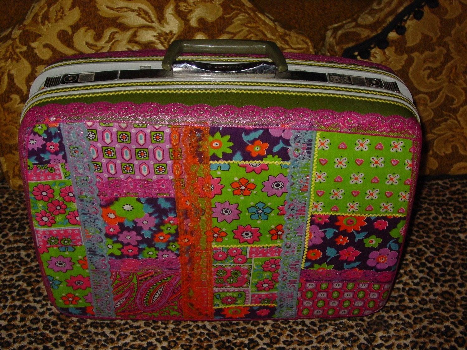 Custom commission recycled vintage suitcase YOU CHOOSE your theme by C. Reinke