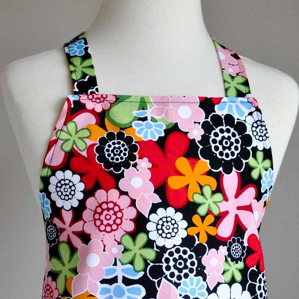 Mod Floral Child Apron--READY TO SHIP