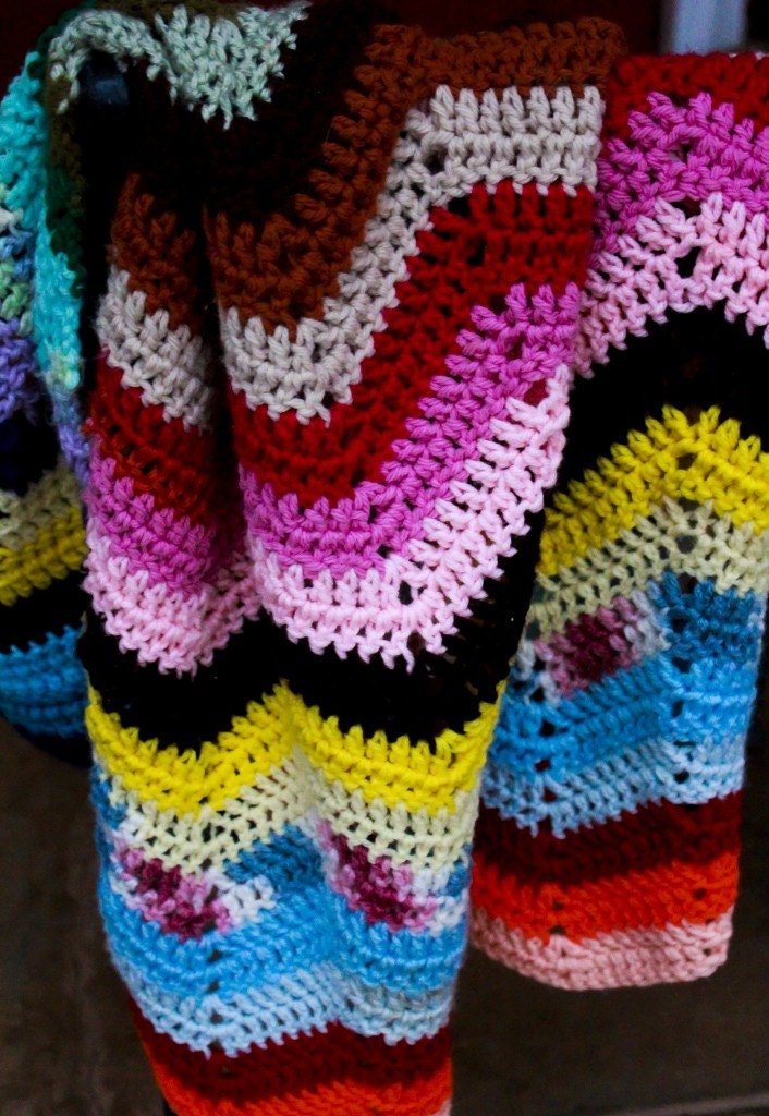 Vintage Handmade Crochet Baby Blanket