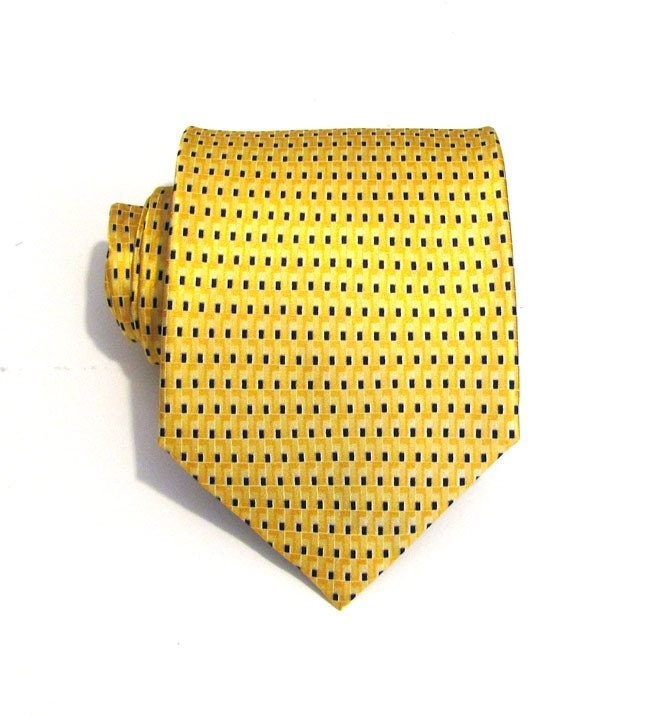EXTRA LONG - Yellow and Blue Silk Tie