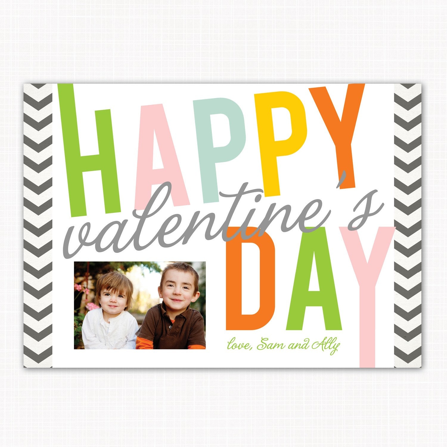 Zig Zag - a custom photo Valentine's Day card