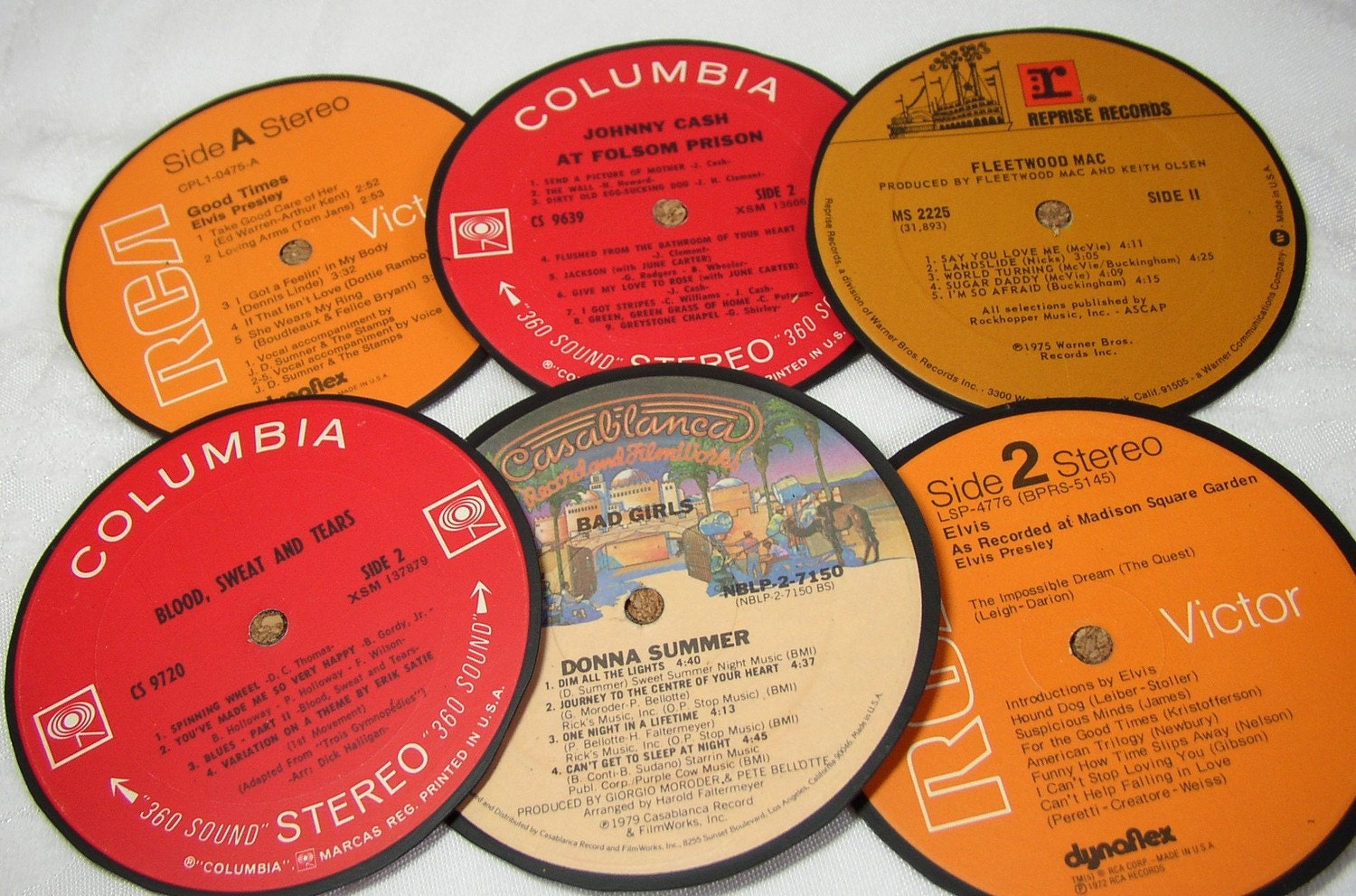 LP Coasters-Recycled Record-Set of Six, with gift box