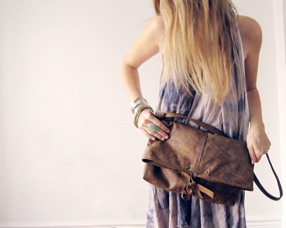THE SATCHEL - tan leather tote