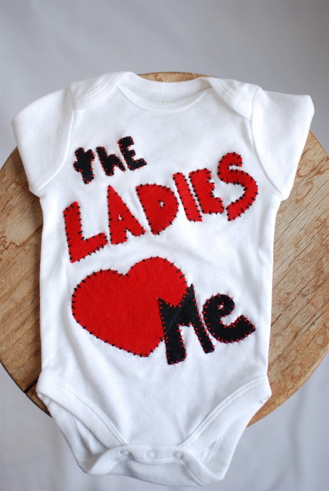 ready to ship, Ladies love me onesie long sleeve, valentines day, boy,
