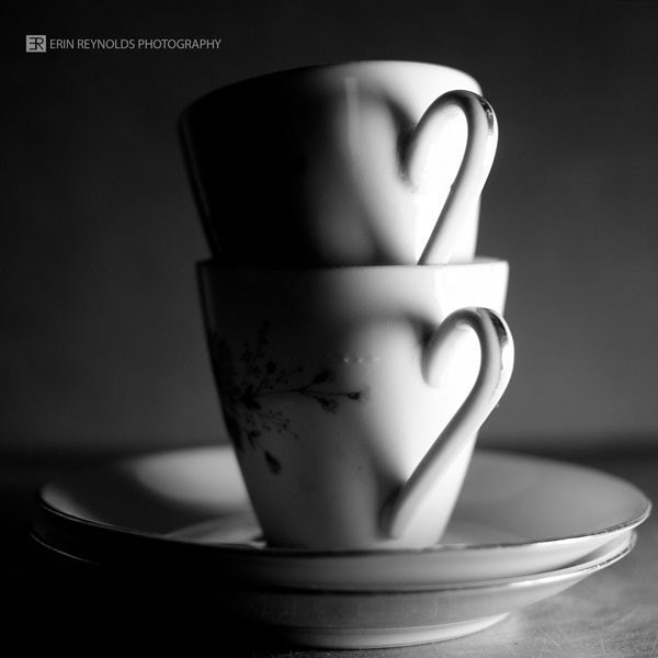 I Heart Tea (Black and White) - Fine Art Photography Print (5x5)