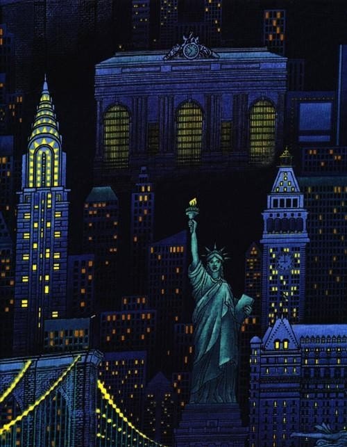 new york skyline night time. New York City Night Skyline