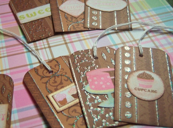 Chocolate Desert Embossed and Glittered Tags