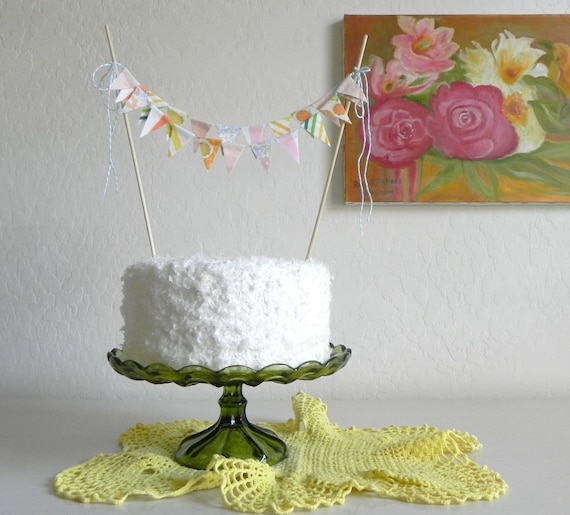 Cremesicle Fabric Cake Bunting Decoration