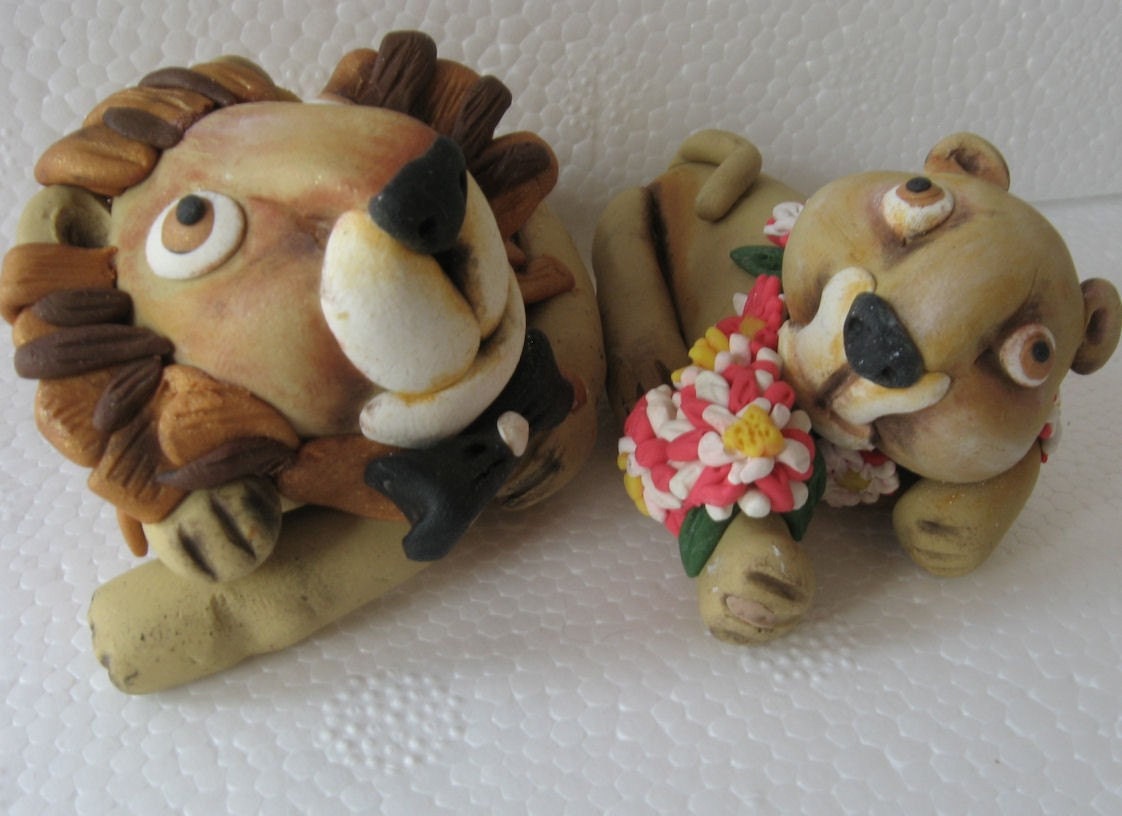 Wedding Cake Topper- Lions - FREE SHIPPING